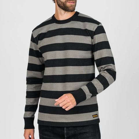 IHTB-01-GRY-BLK 11oz Cotton Long-Sleeved Sweater Grey/Black