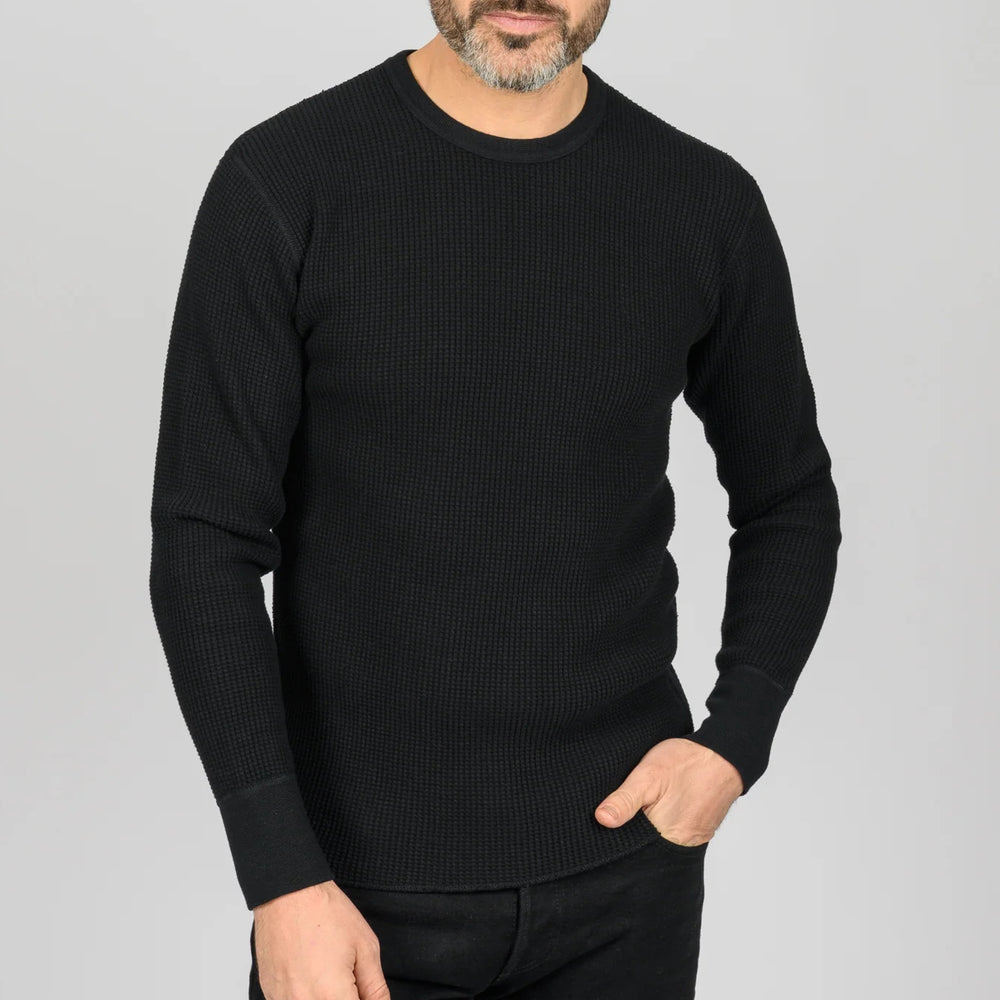 IHTL-1301-BLK Waffle Long Sleeved Thermal Top Schwarz