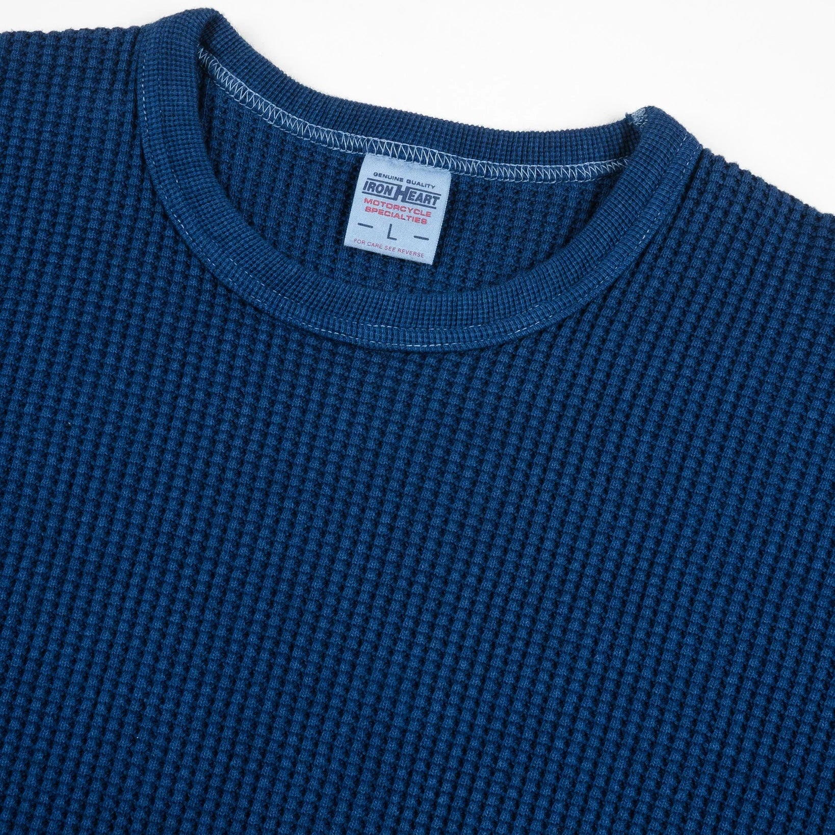 IHTL-1301-IND Waffle Long Sleeved Thermal Top Indigo