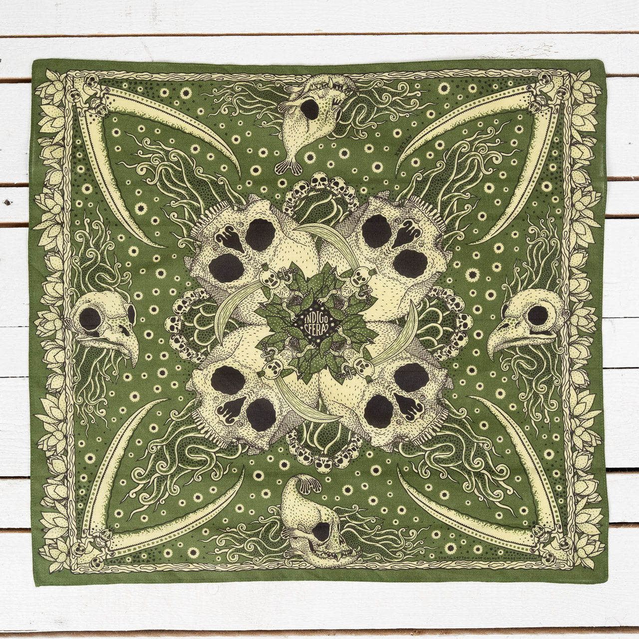 Bandana "Skull" Green