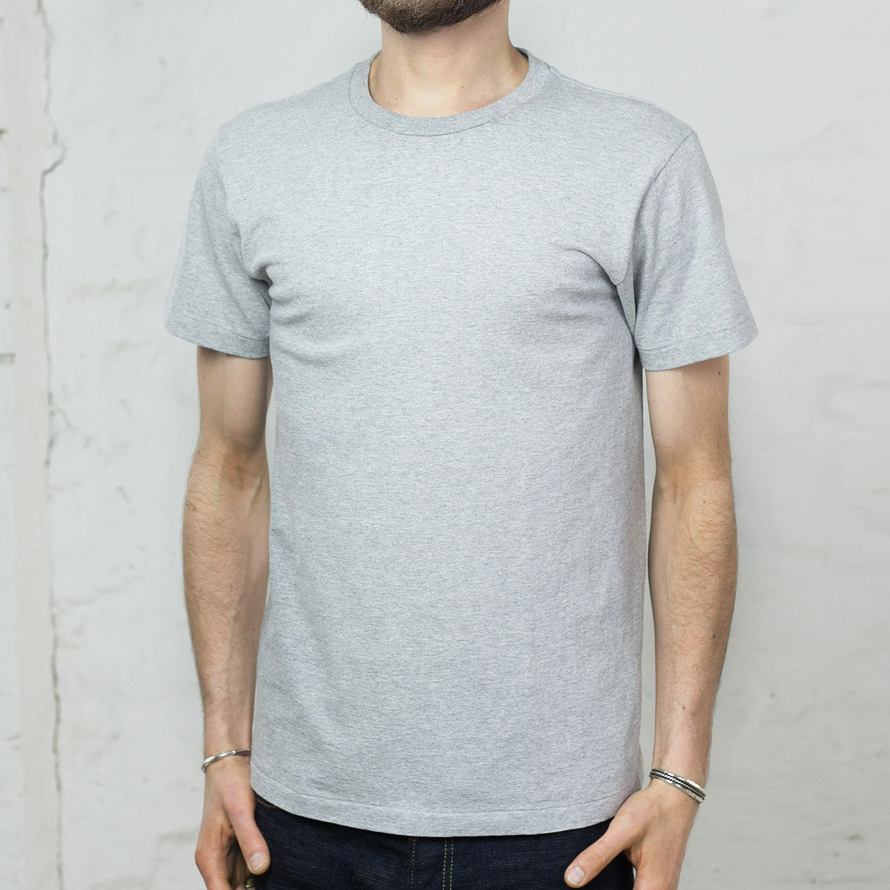 2Pack Heavy Crewneck T-Shirt Grau Meliert