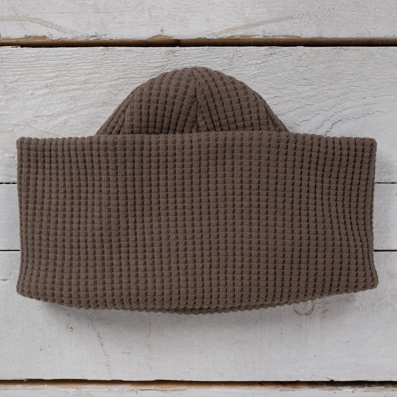Waffle Knit Cap Sepia