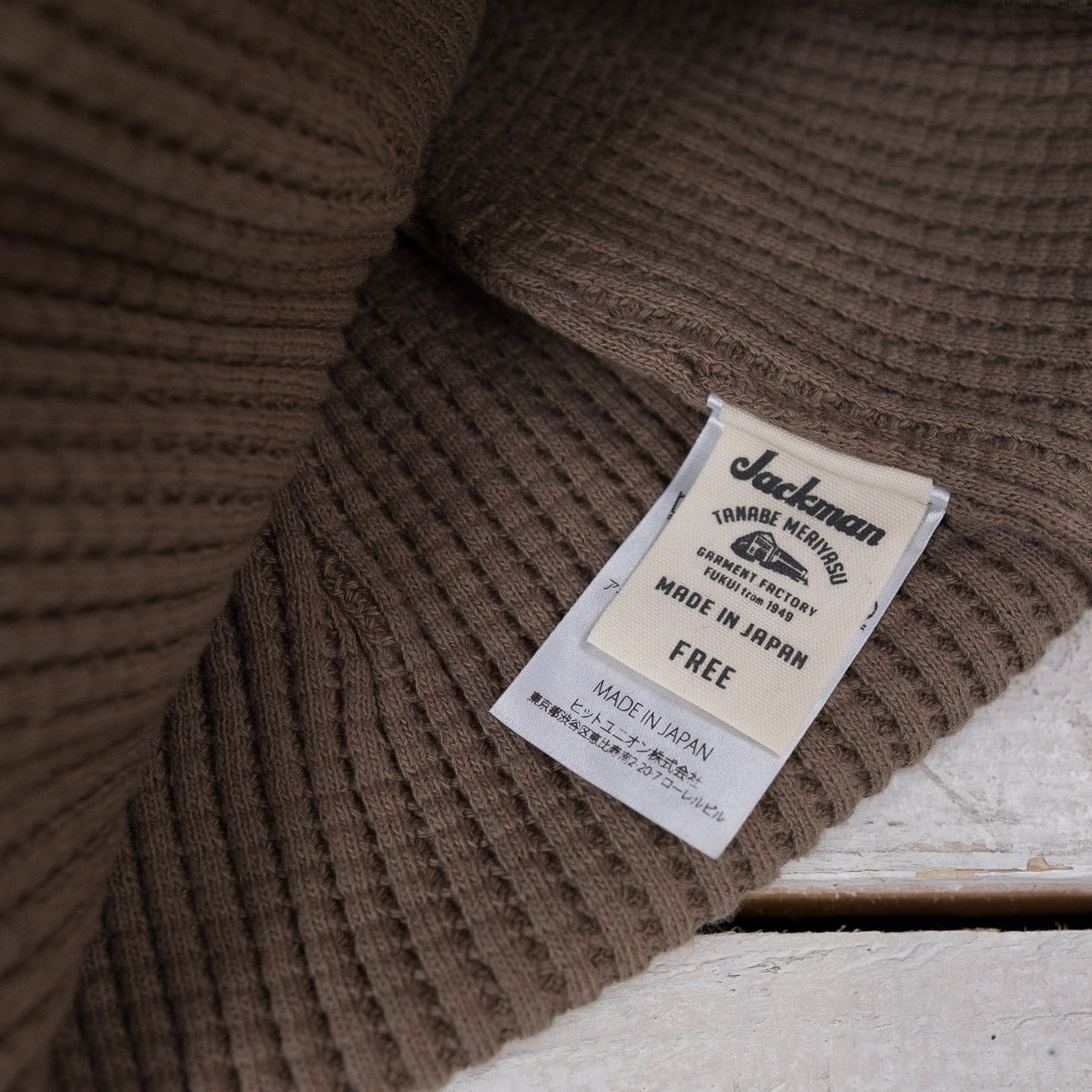 Waffle Knit Cap Sepia