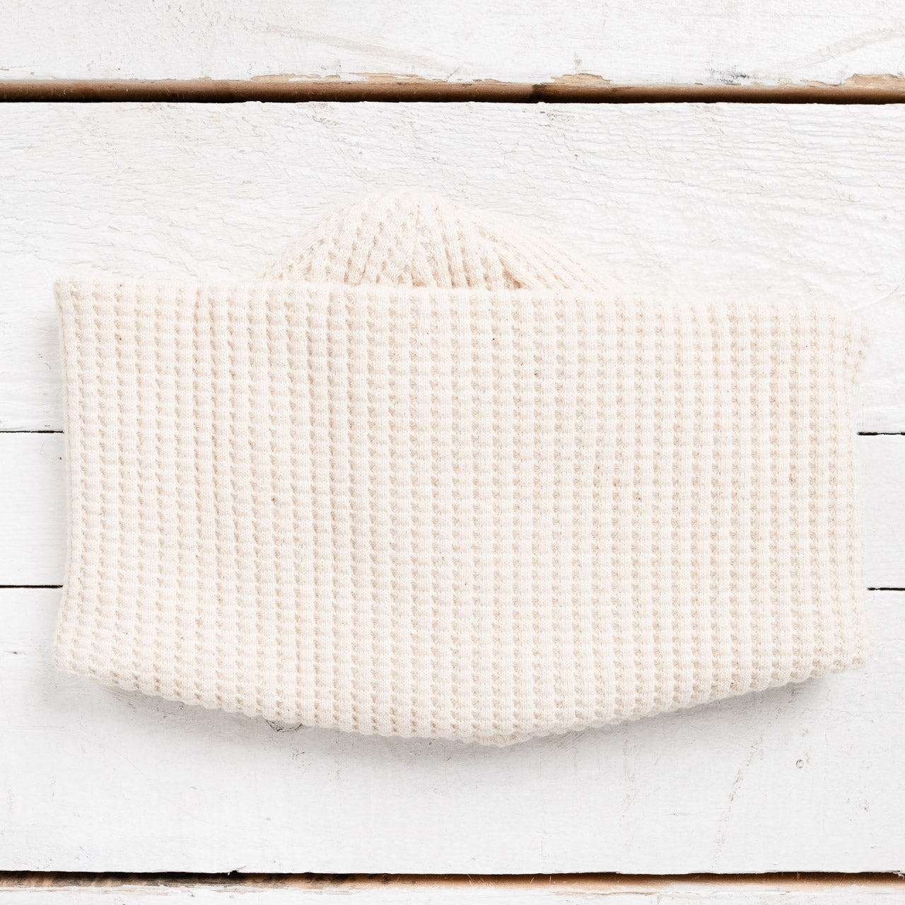 Waffle Knit Cap Ivory