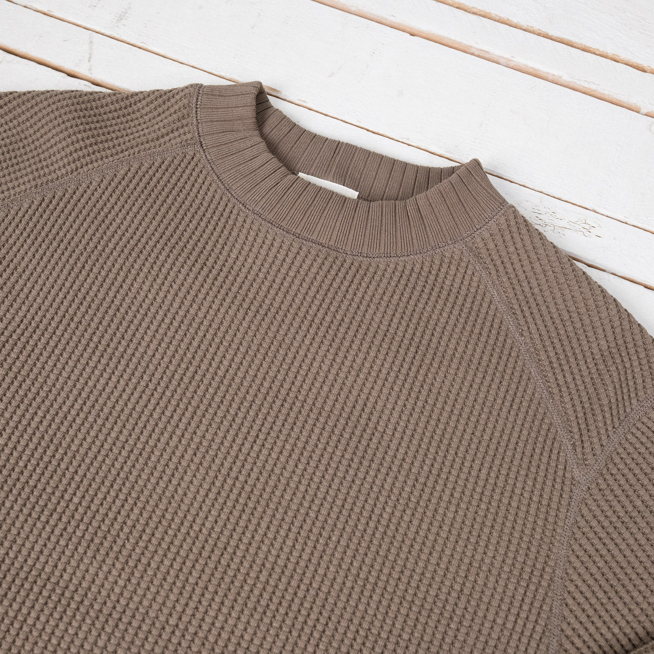 Waffle Mid-Neck Sepia