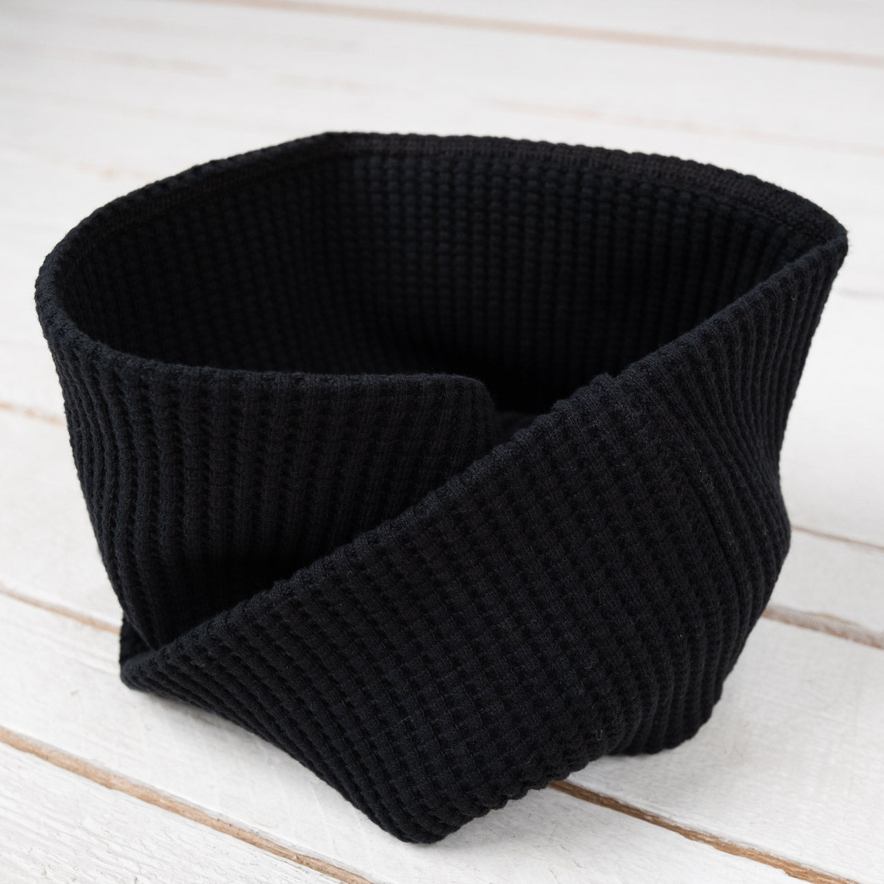 Waffle Twist Snood Schwarz