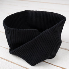 Waffle Twist Snood Black