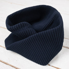 Waffle Twist Snood Dark Navy