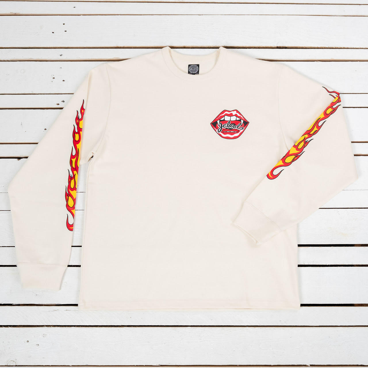Flame Sleeve Tee Vanilla
