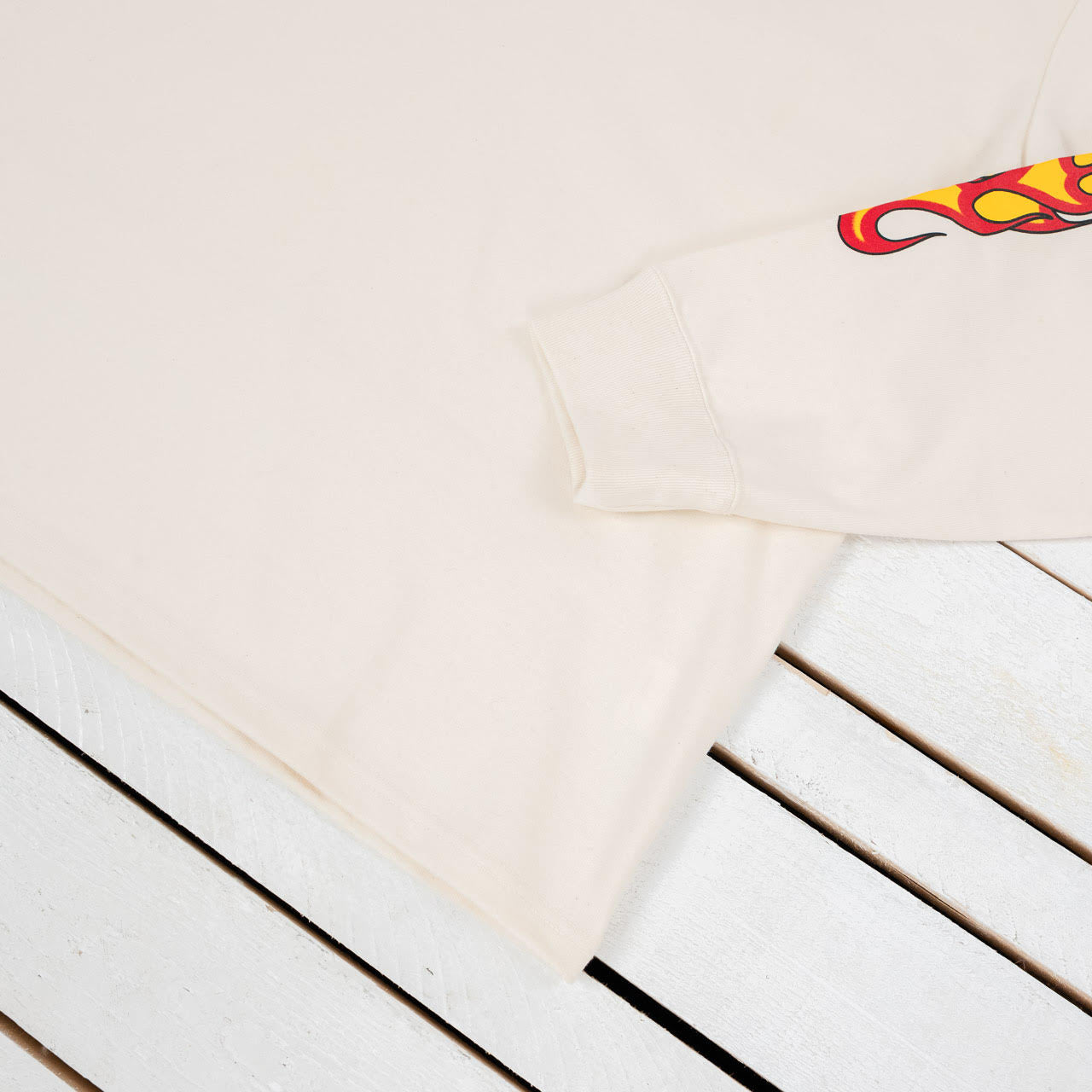 Flame Sleeve Tee Vanilla