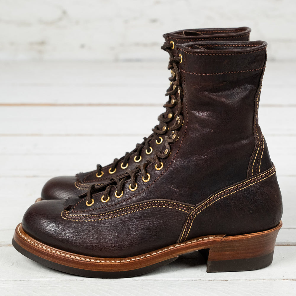 LK-041 Donkey Puncher Boots 8" Ezo Shika Deerskin Dunkelbraun