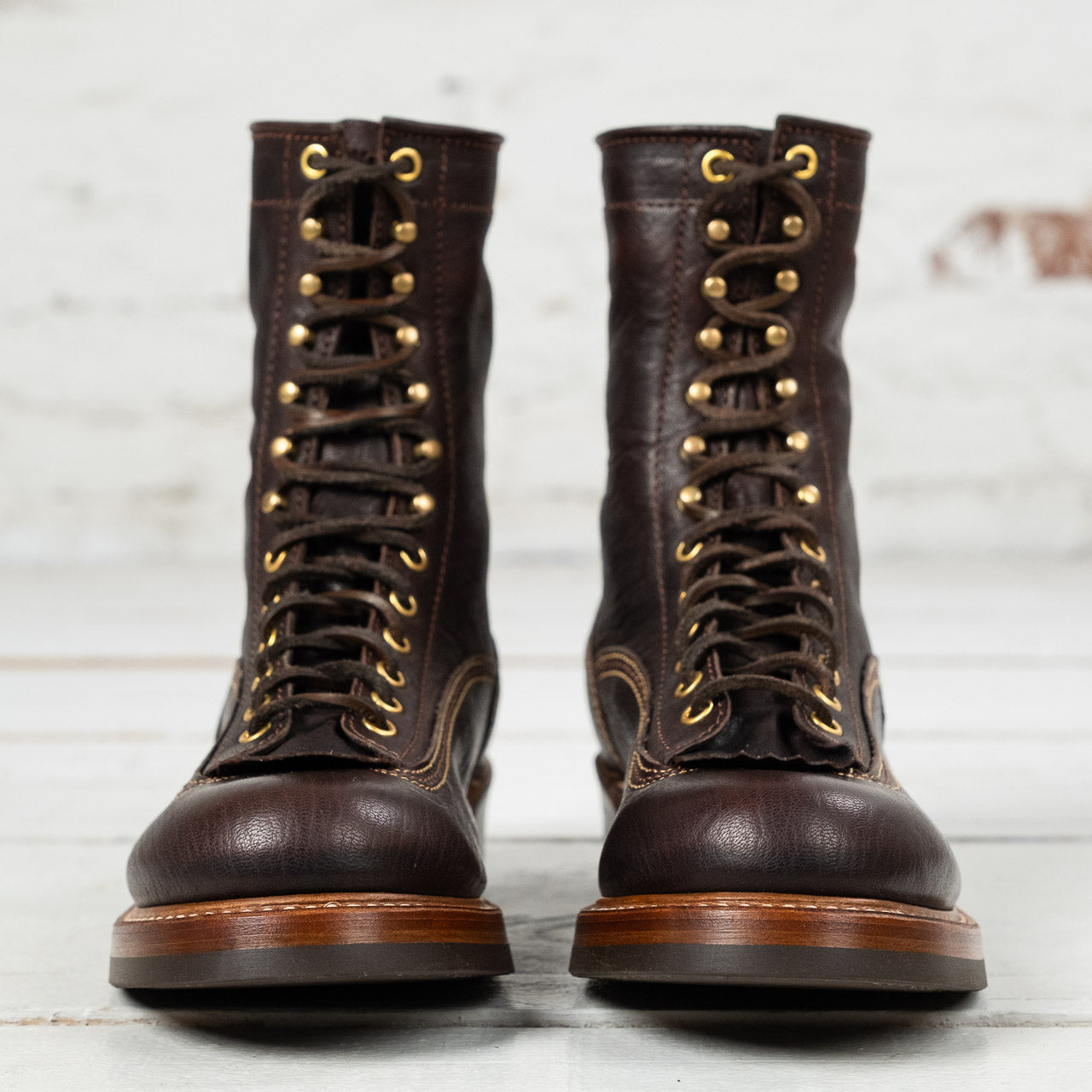Donkey Puncher Boots 8" Ezo Shika Deerskin Dark Brown