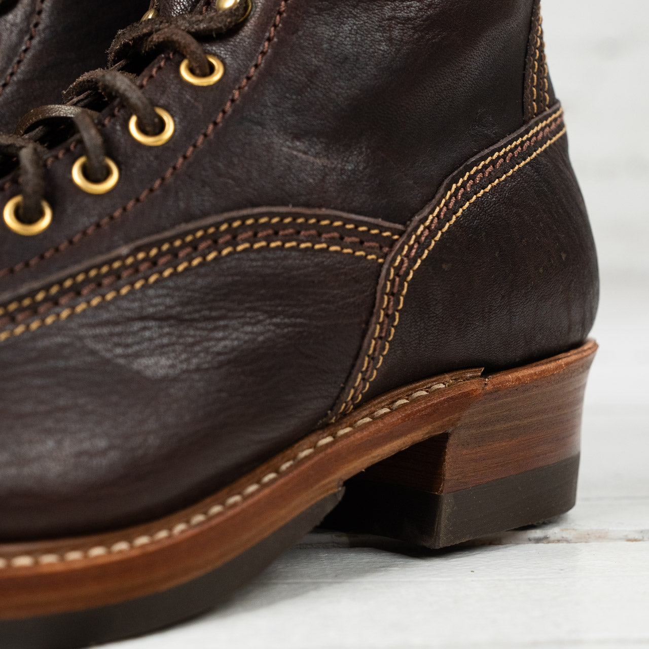 Donkey Puncher Boots 8" Ezo Shika Deerskin Dark Brown