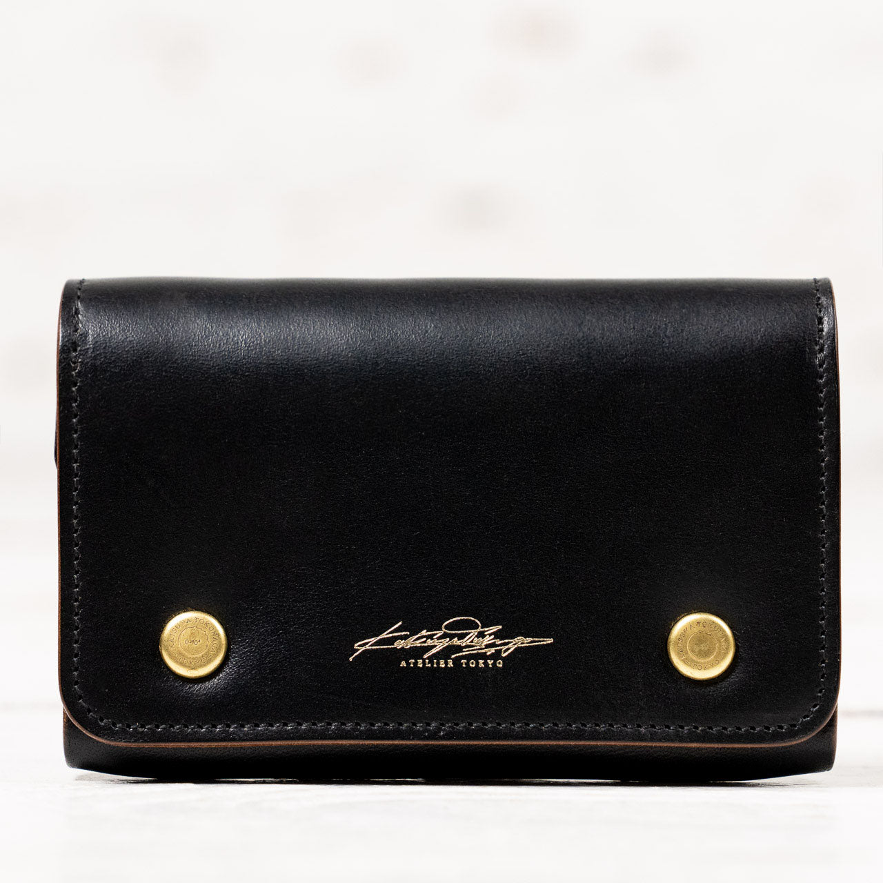 Card Case Double Horsebutt Leather Schwarz