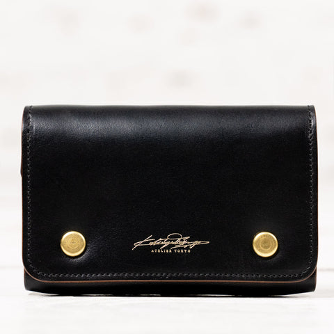 Card Case Double Horsebutt Leather Schwarz