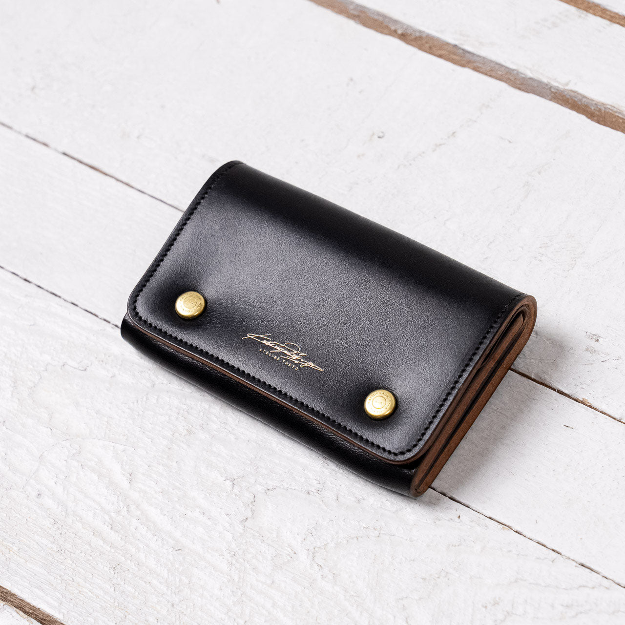 Card Case Double Horsebutt Leather Black