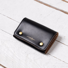 Card Case Double Horsebutt Leather Schwarz