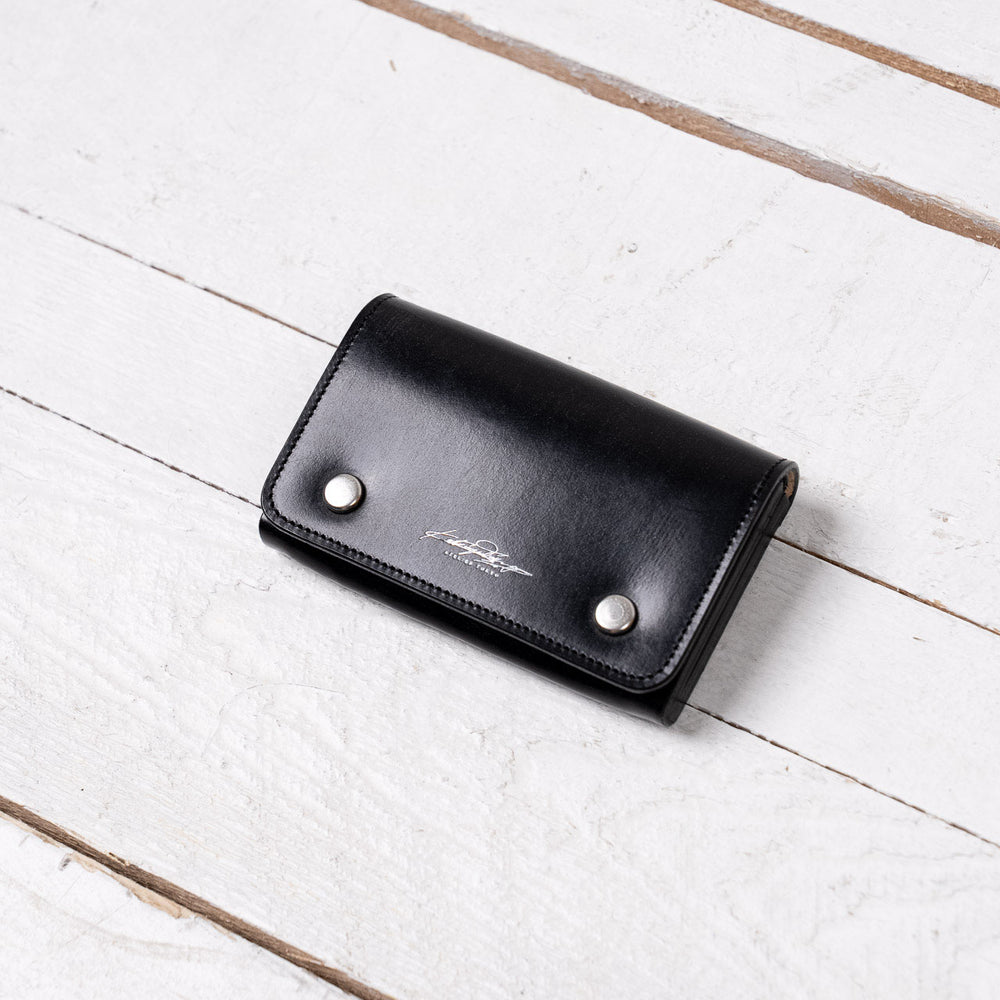 Card Case Double Bridle Leather Schwarz
