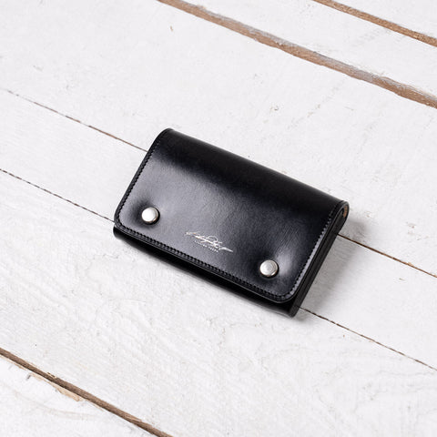 Card Case Double Bridle Leather Schwarz
