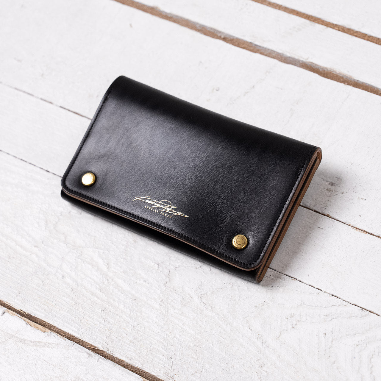Middle Truckers Wallet Horsebutt Leather Black