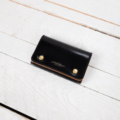 Middle Truckers Wallet Cordovan Leather Black
