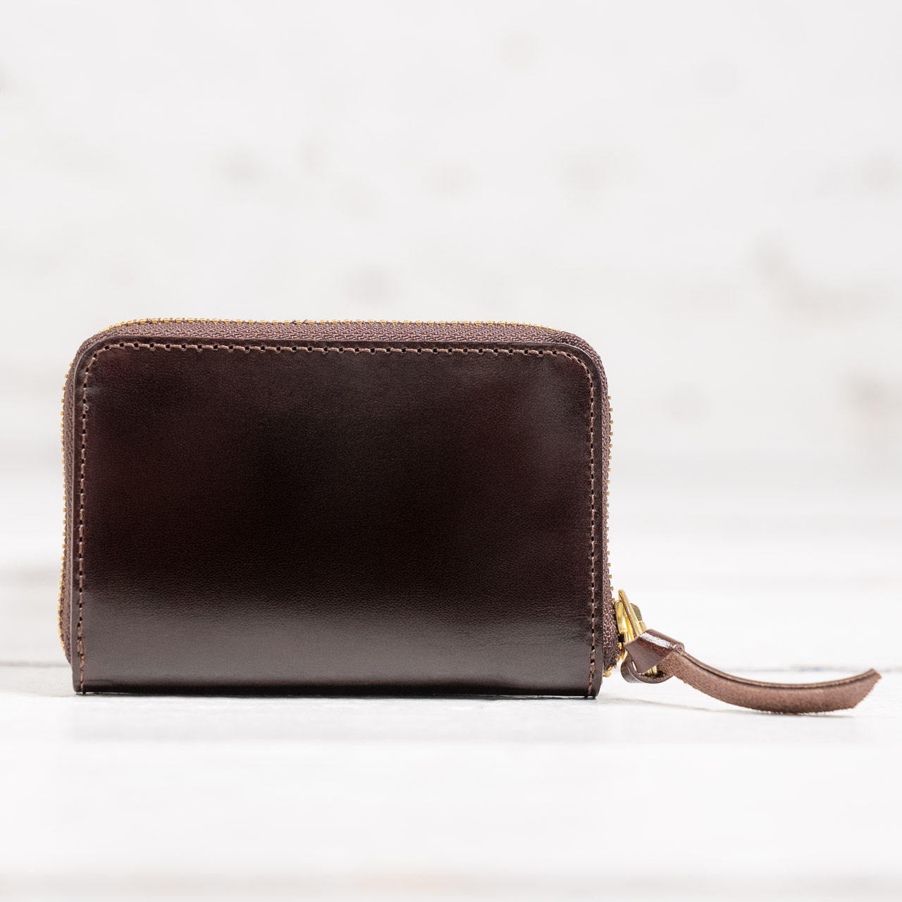 Round Zip Wallet Heri-Kaeshi Braun