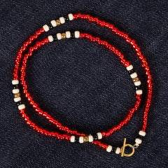 Traditional Beads Necklace 5mm Red