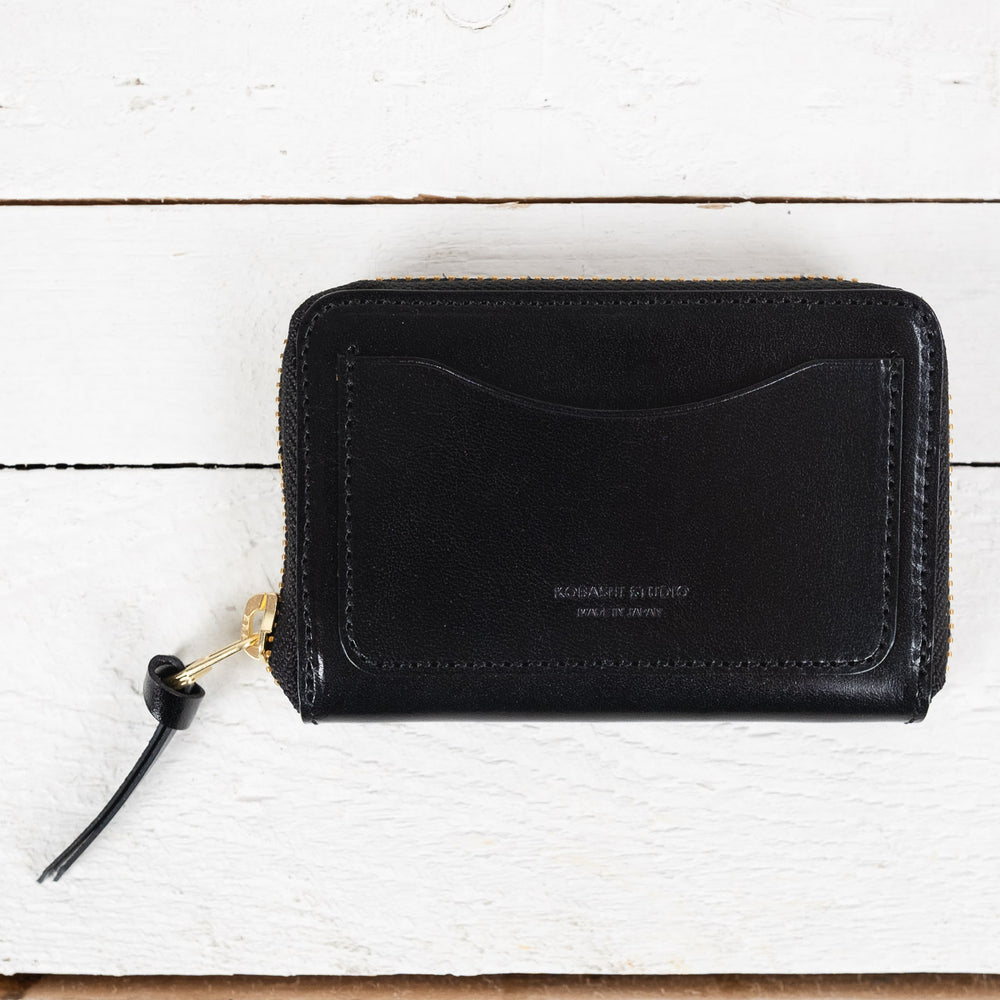 Round Zip Wallet Heri-Kaeshi Schwarz