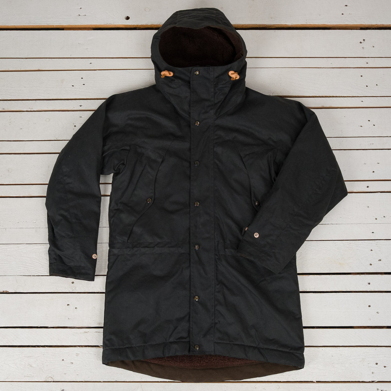 Long Mountain Jacket Black Waxed
