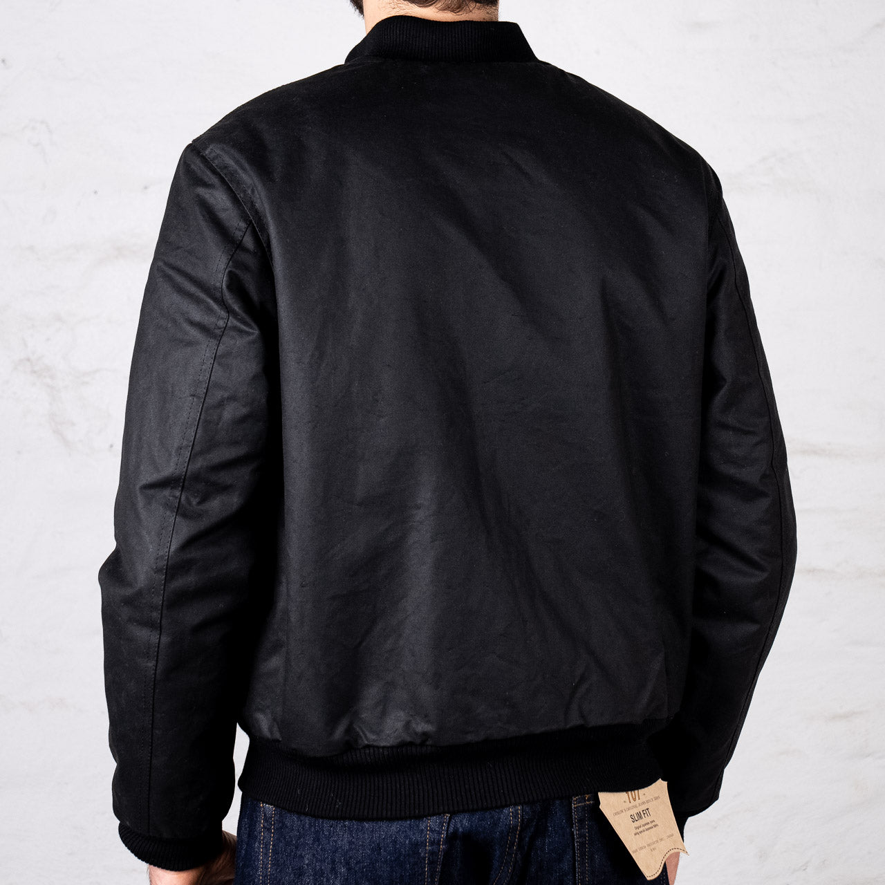 New Bomber Jacket Schwarz Waxed