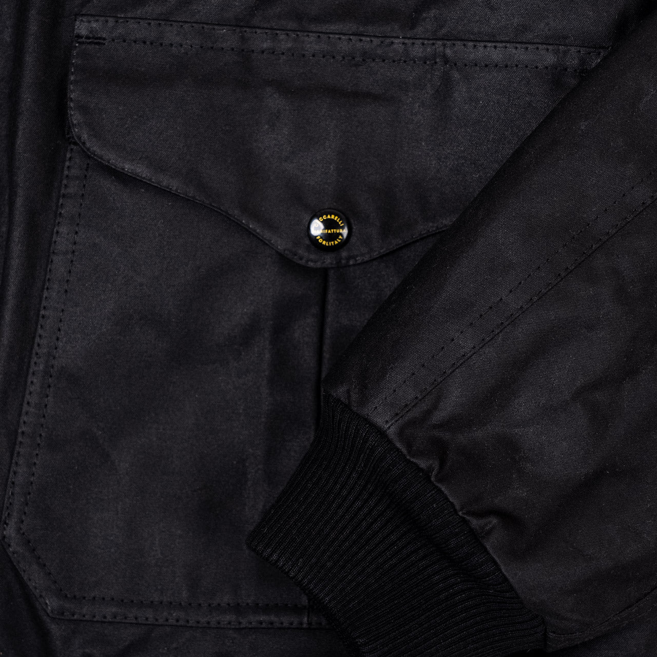 New Bomber Jacket Schwarz Waxed
