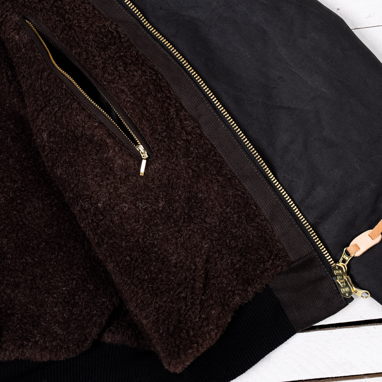 New Bomber Jacket Schwarz Waxed