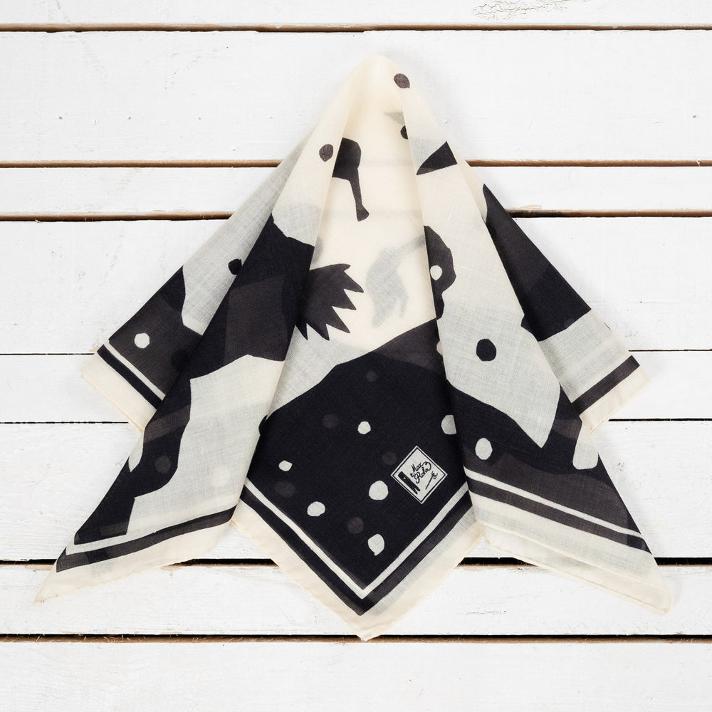 Max Rohr Foulard Bandana Wolle Seide Schwarz