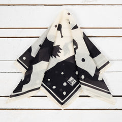 Foulard Bandana Wolle Seide Schwarz