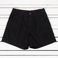 Denim Deck Shorts Cotton Hemp Lightweight Denim Black