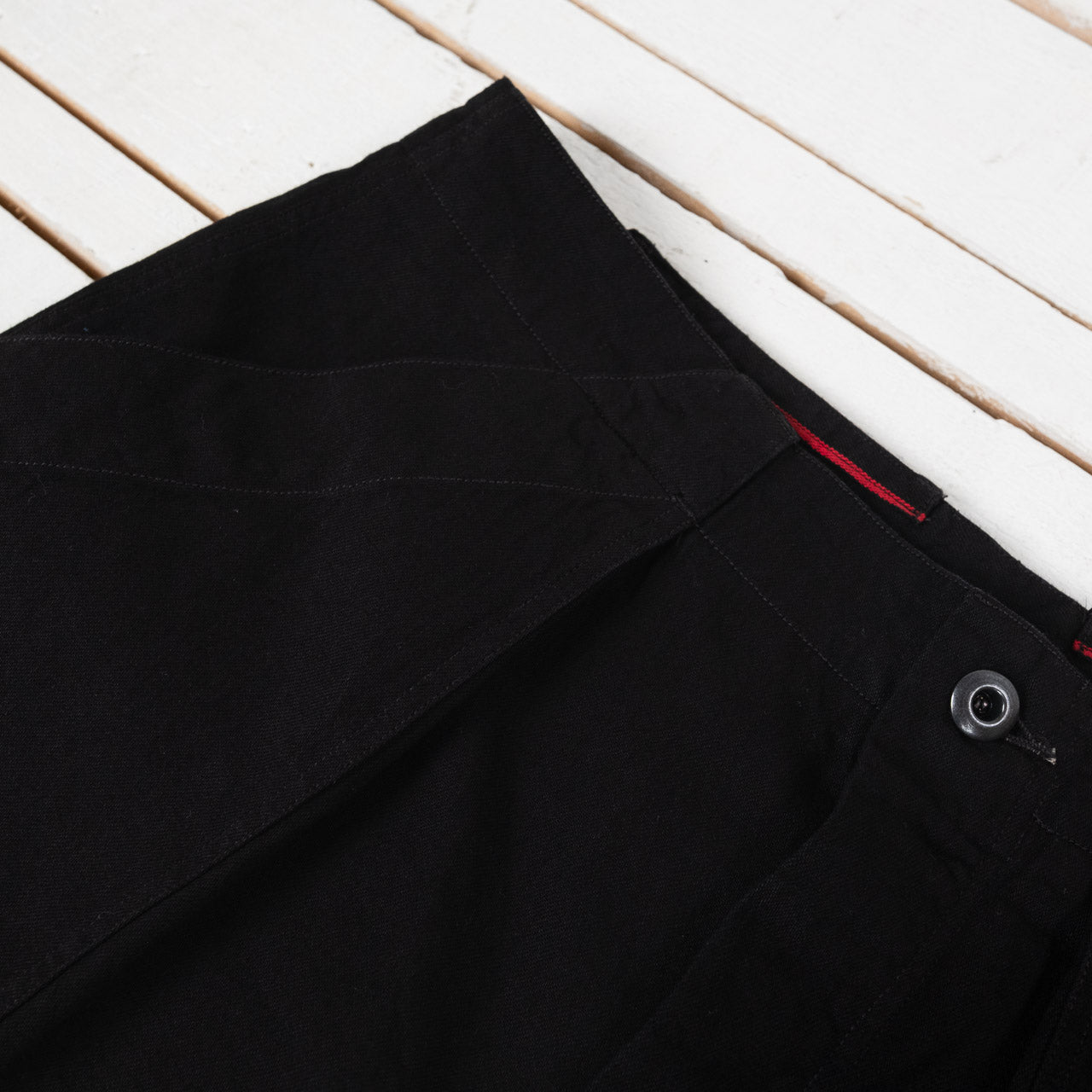Denim Deck Shorts Cotton Hemp Lightweight Denim Black