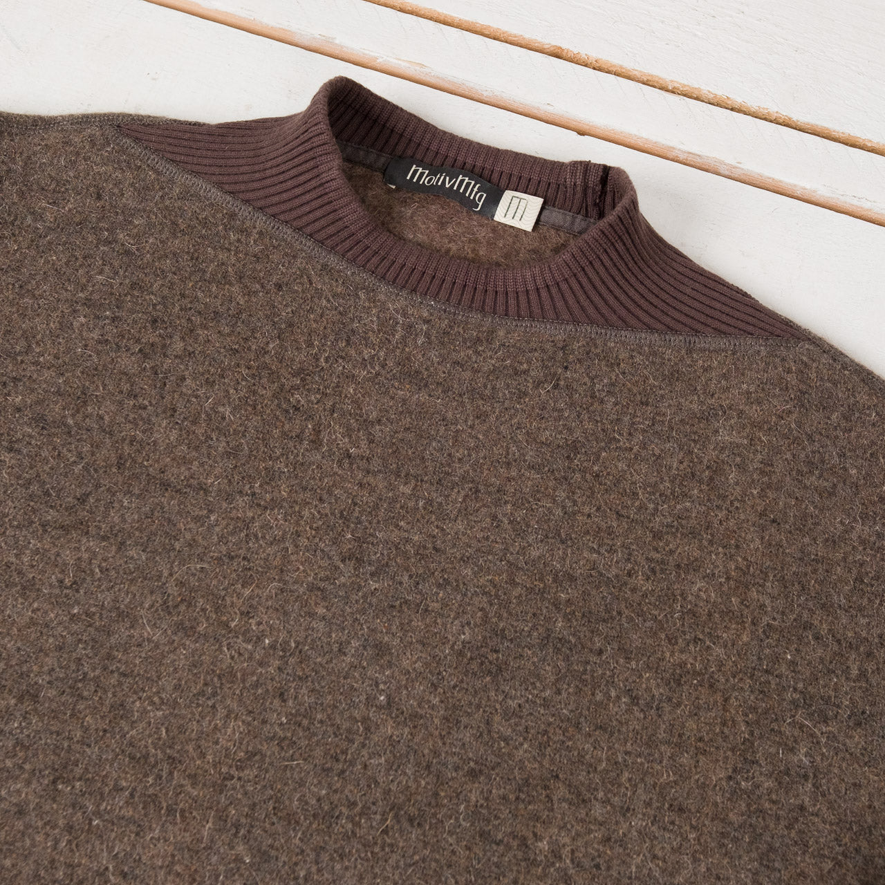 Pile Sweatshirt Wool and Mohair Dark Natural