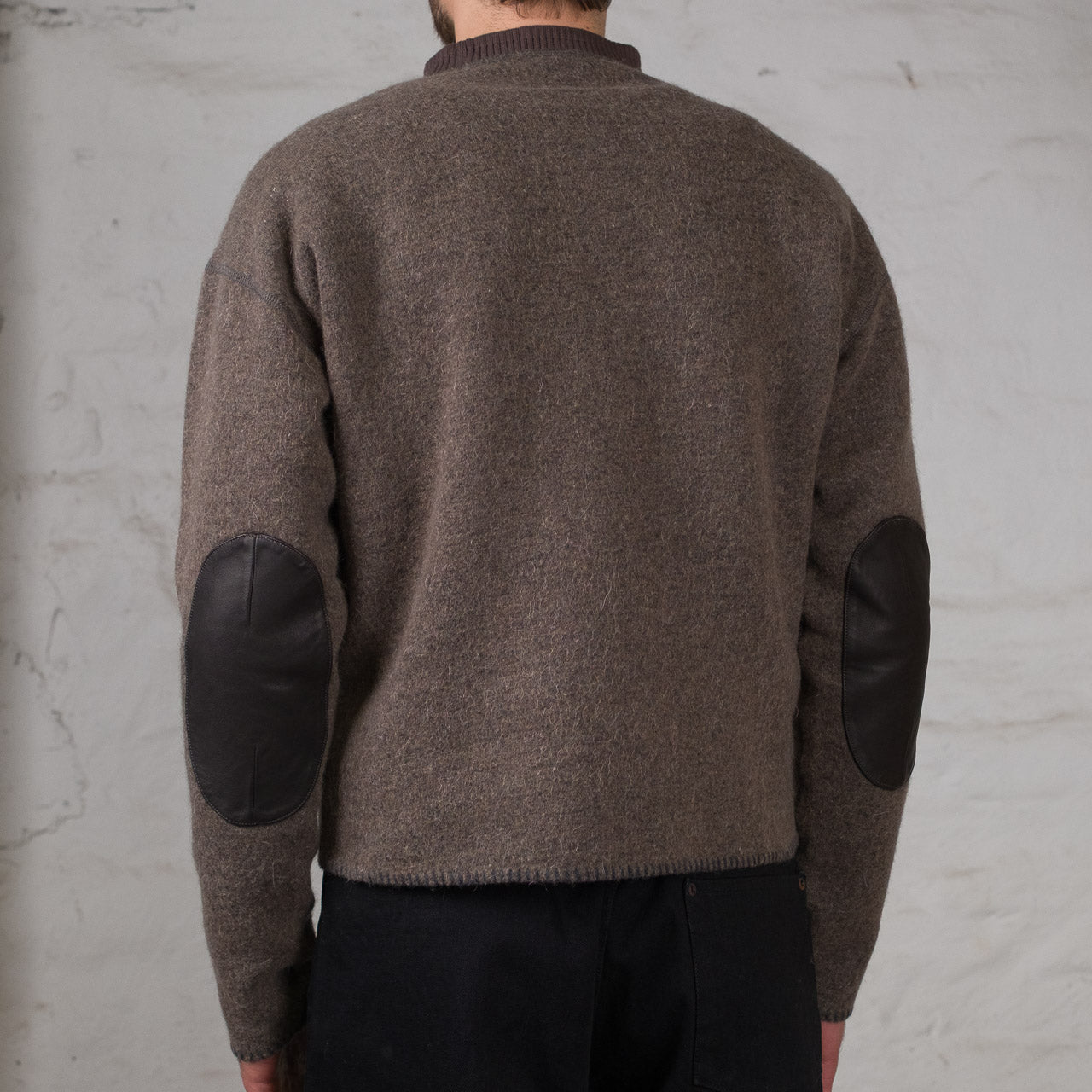Pile Sweatshirt Wool and Mohair Dark Natural