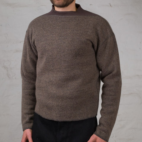 Pile Sweatshirt Wool and Mohair Dark Natural