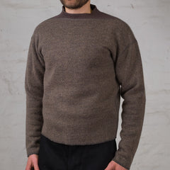 Pile Sweatshirt Wool and Mohair Dark Natural