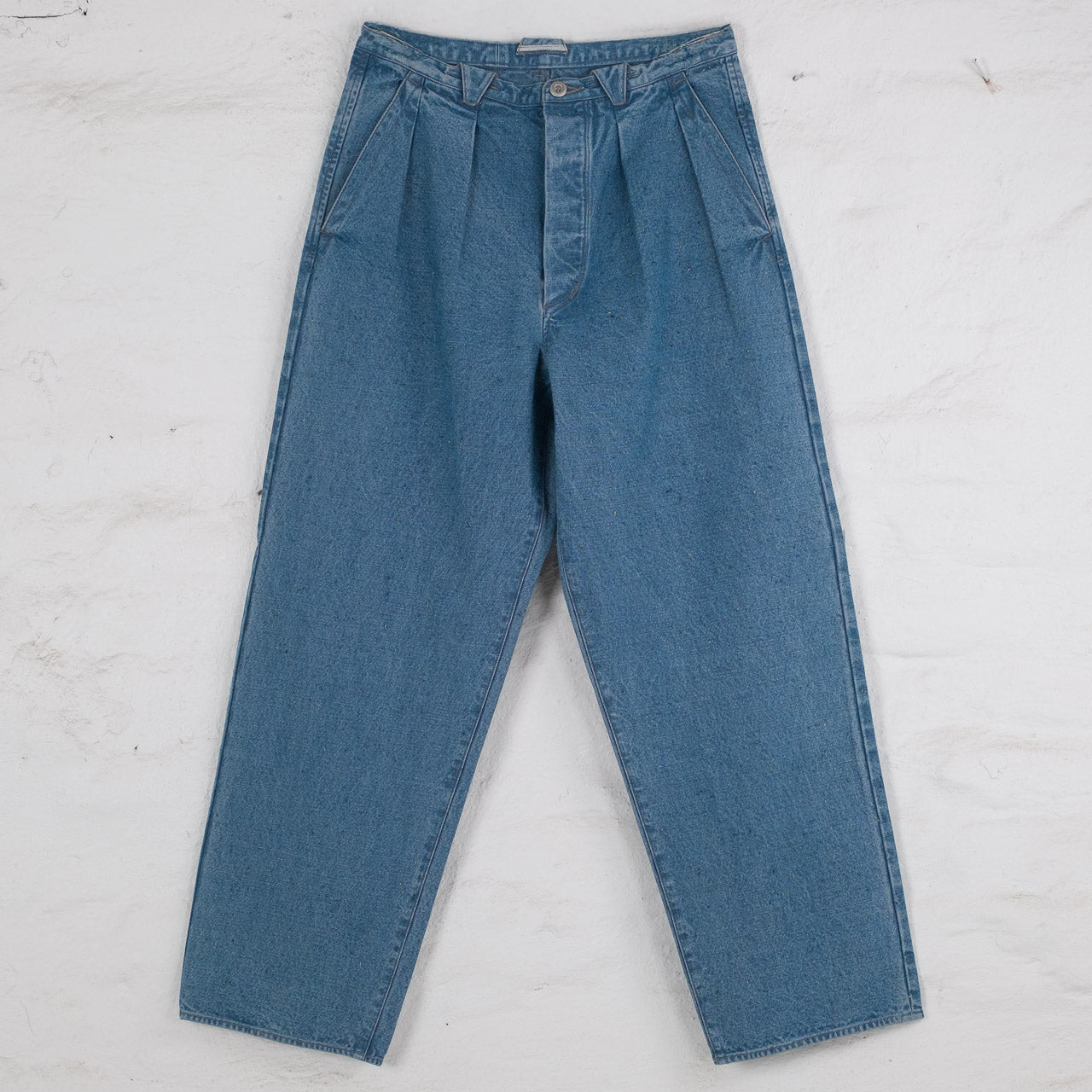 Pleat Denim Trousers Donegal Denim Horizon