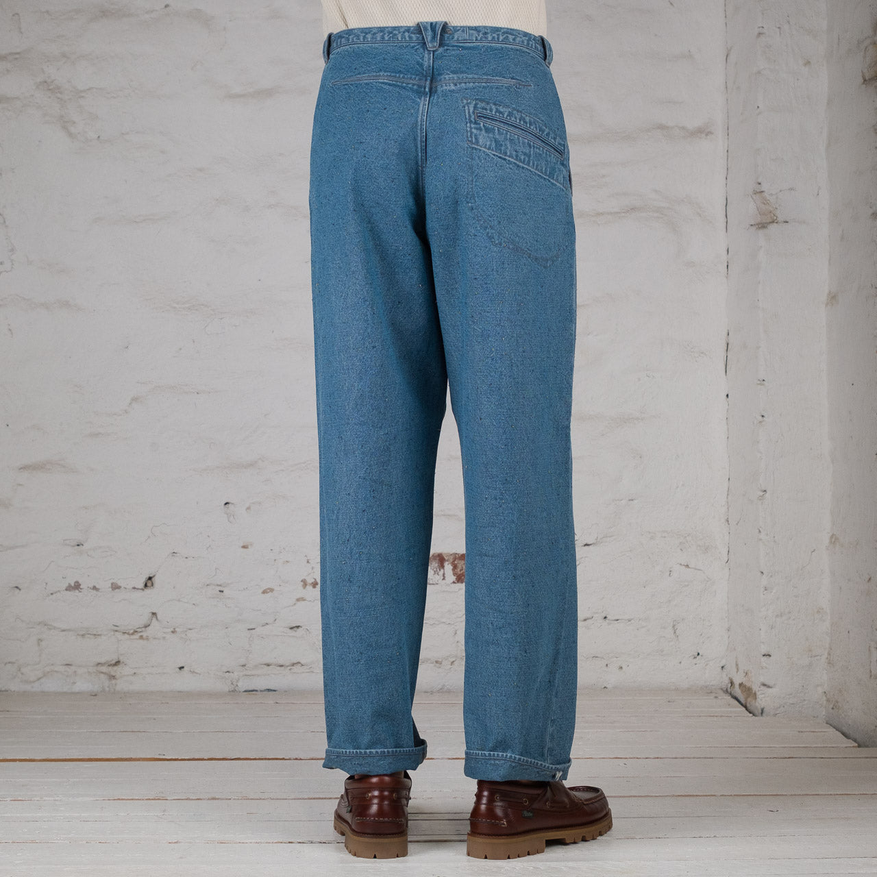 Pleat Denim Trousers Donegal Denim Horizon