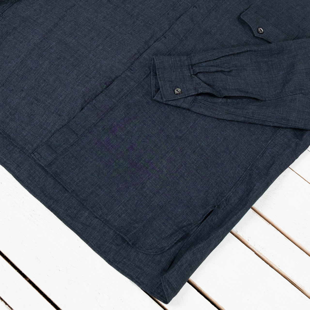 Mikhail Shirt Superfine Linen Broadcloth Asphalt