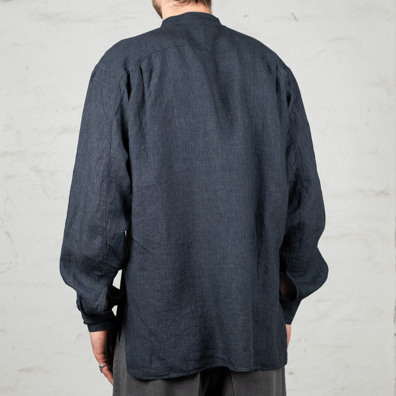 Mikhail Shirt Superfine Linen Broadcloth Asphalt
