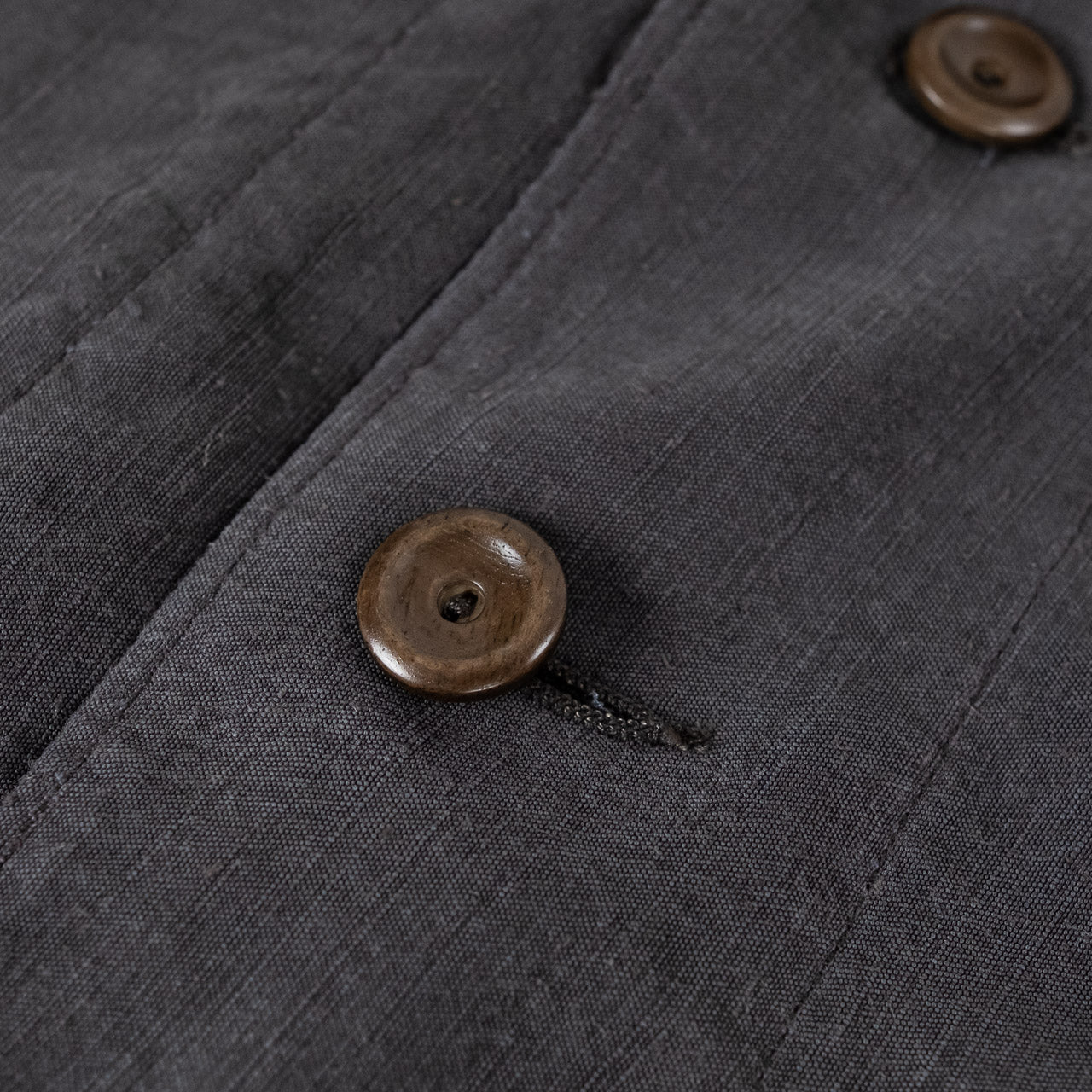 Peak Lapel Sack Jacket Silk Hemp Broadcloth Slate