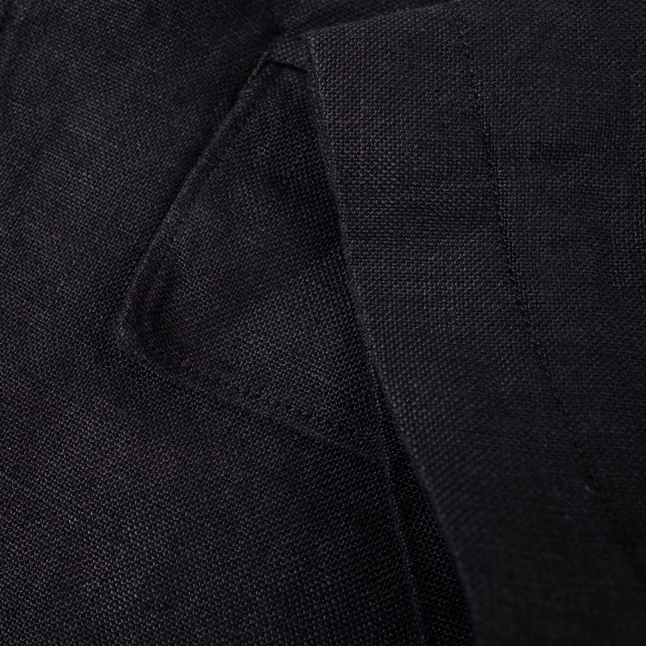Peak Lapel Lounge Jacket Linen Black