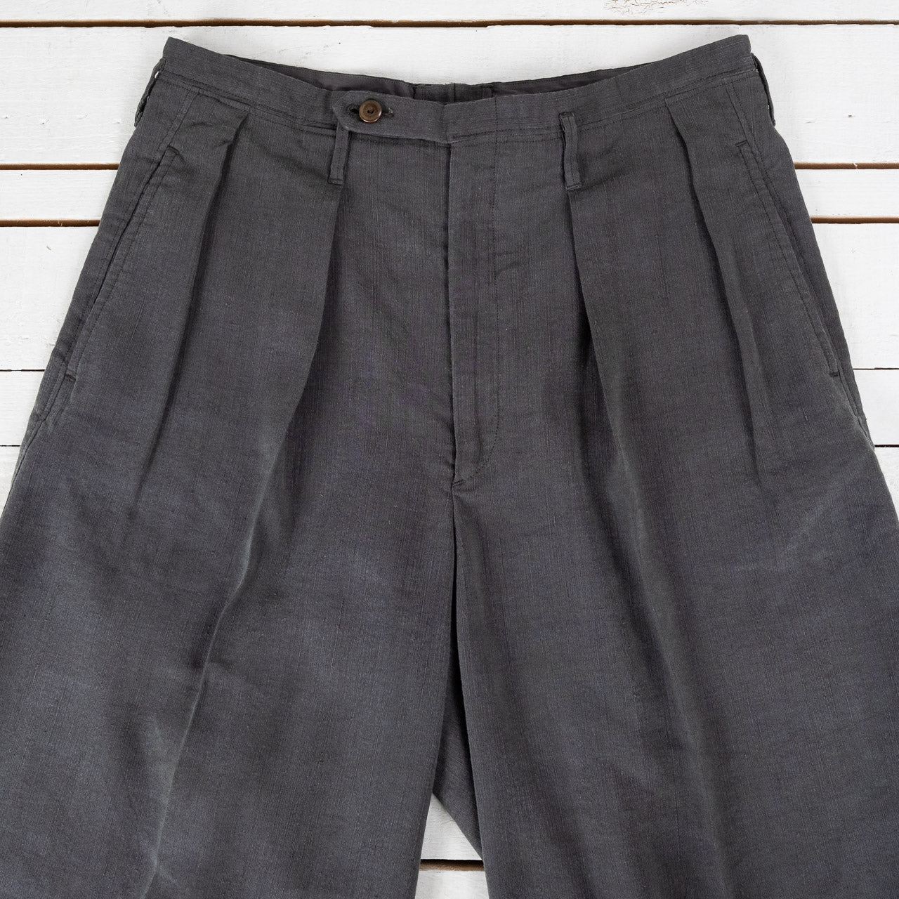 Waistband Trouser Silk Hemp Broadcloth Slate