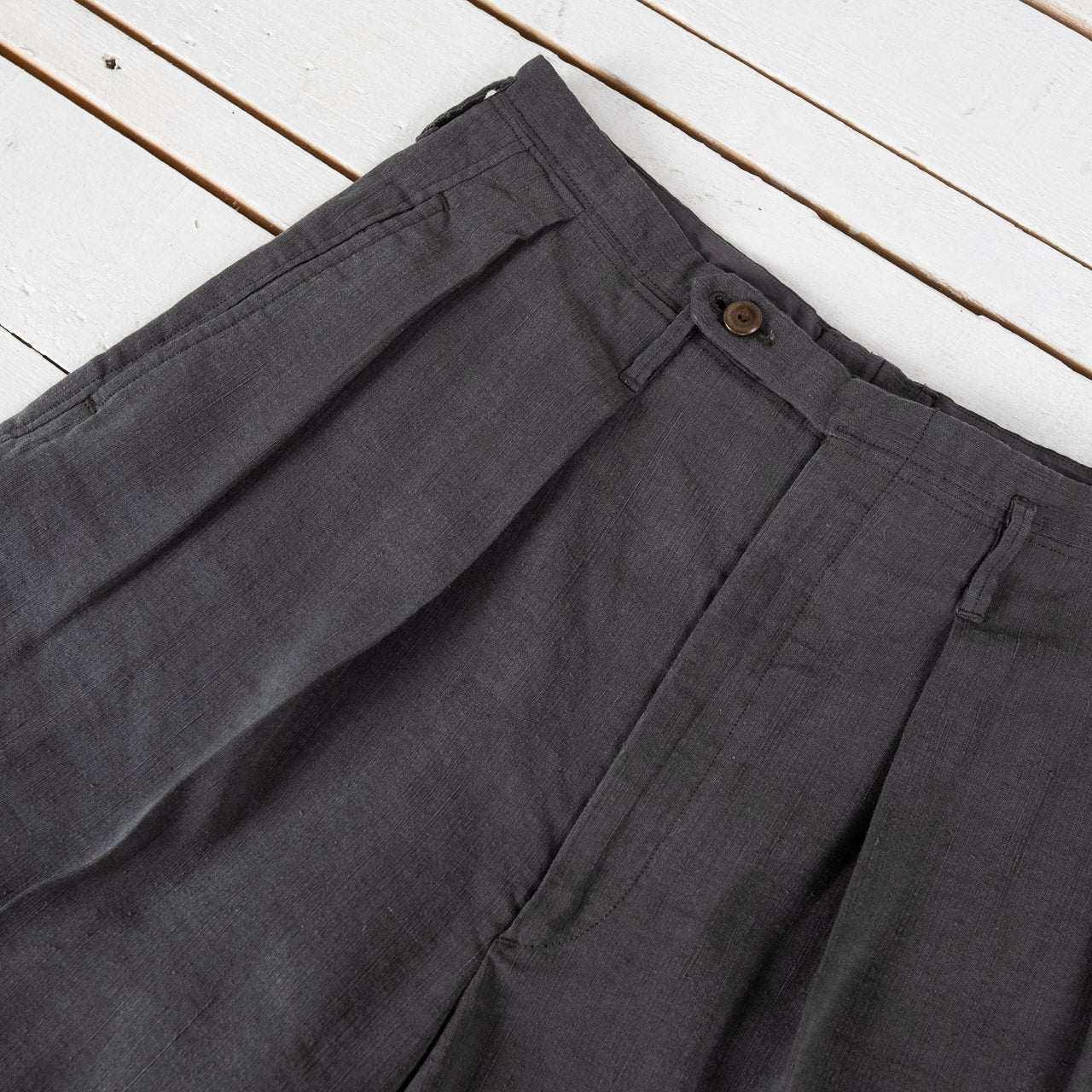 Waistband Trouser Silk Hemp Broadcloth Slate