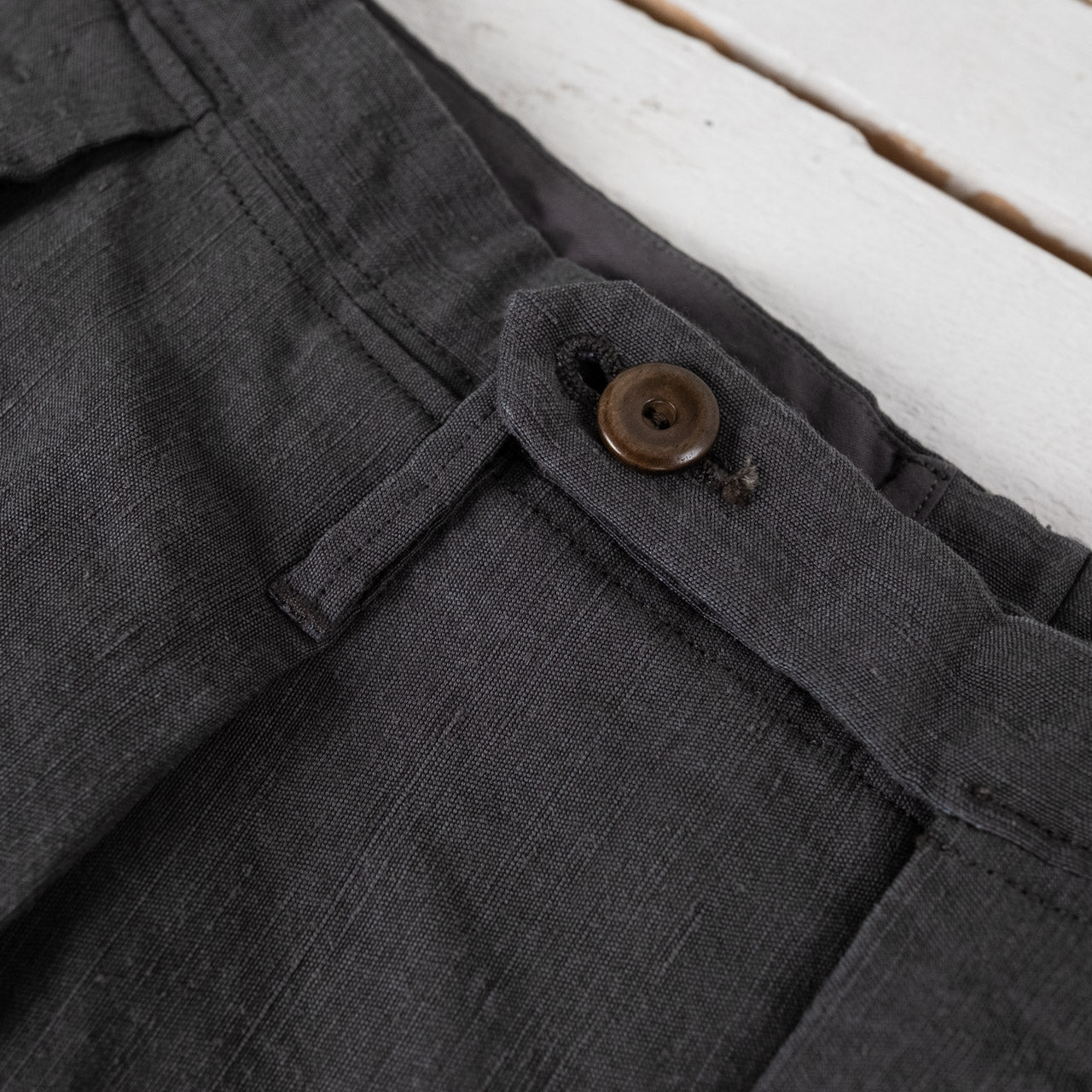 Waistband Trouser Silk Hemp Broadcloth Slate