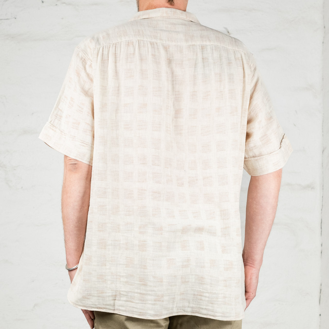 Arrow Collar Shirt Dobby Double Gauze Beige